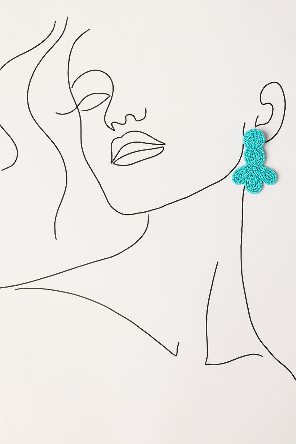 Lotus Beaded Earrings in Turquoise