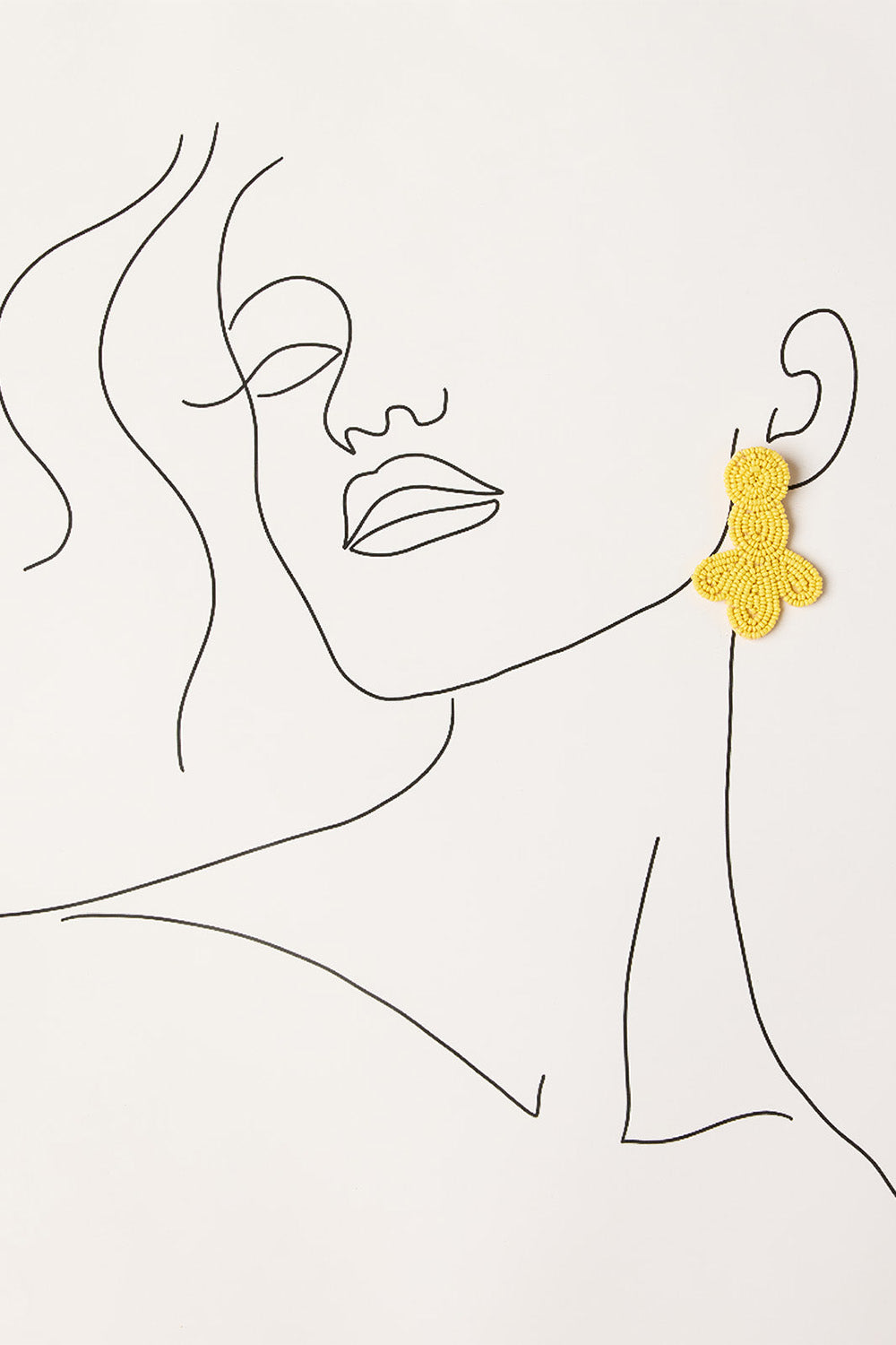 Lotus Beaded Earrings in Yellow