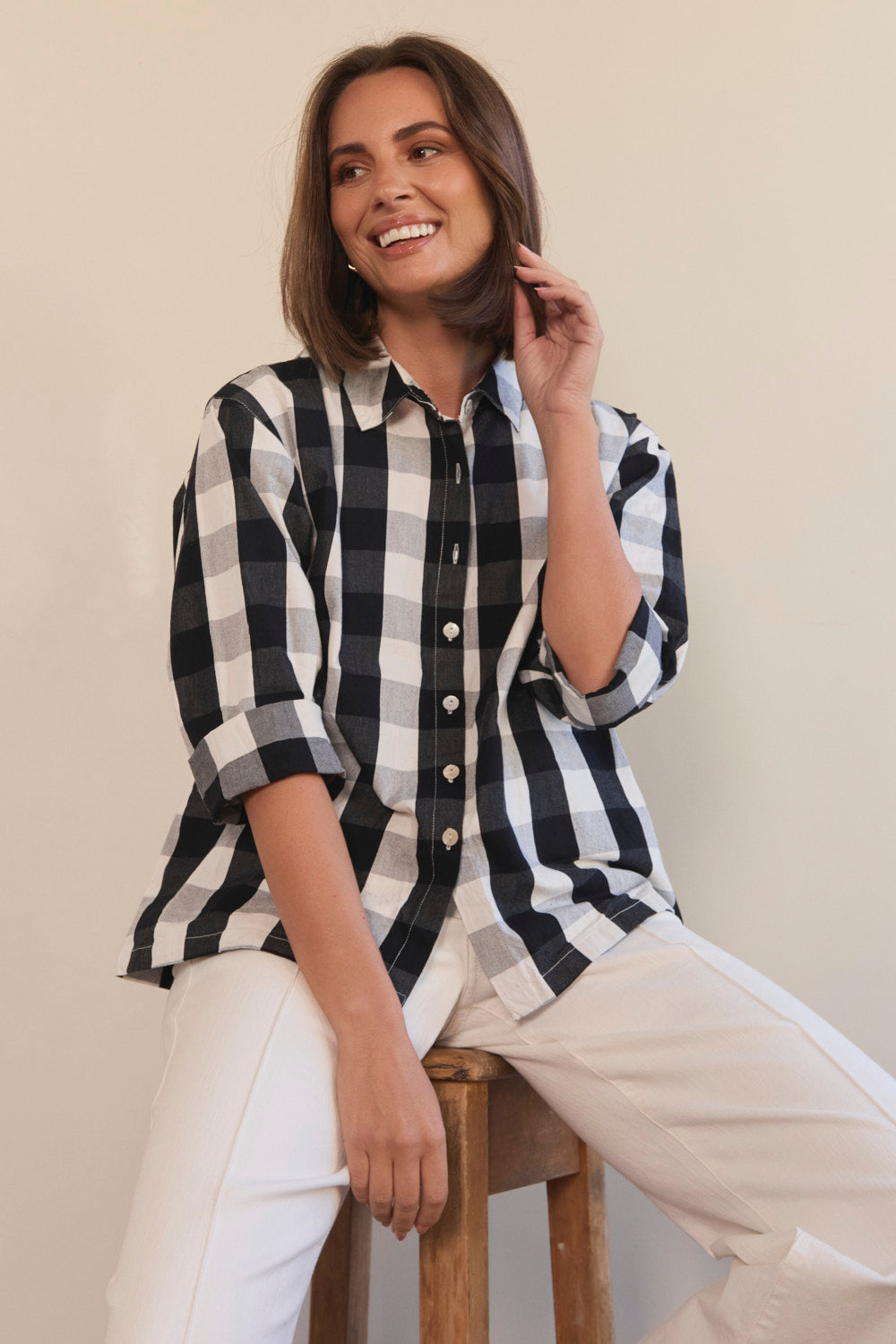 Amber Boxy Shirt in Gingham