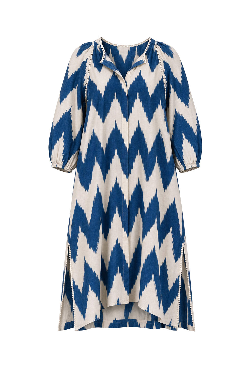 Mandy Tunic Dress in Chevron Blue