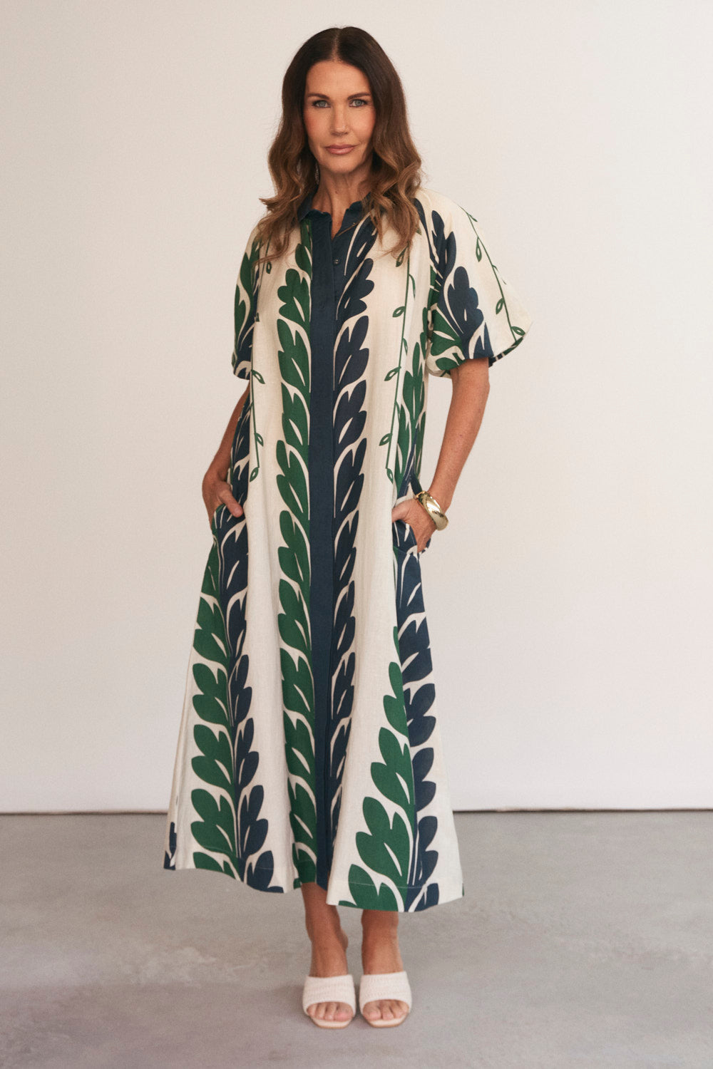 Matilda Collared Dress in Vineline