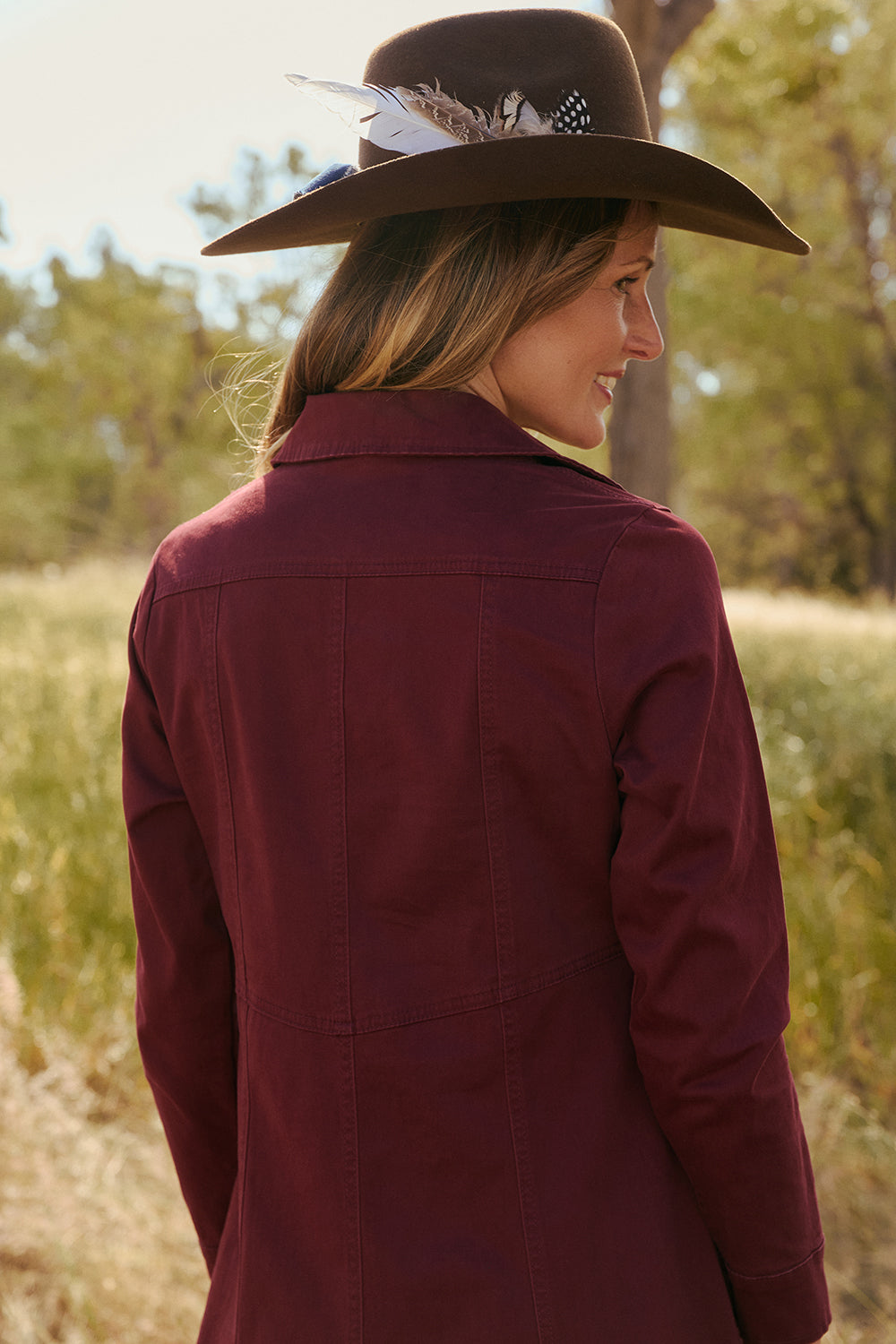 Maya Collared Dress in Burgundy, Midi Dress - Adrift Clothing