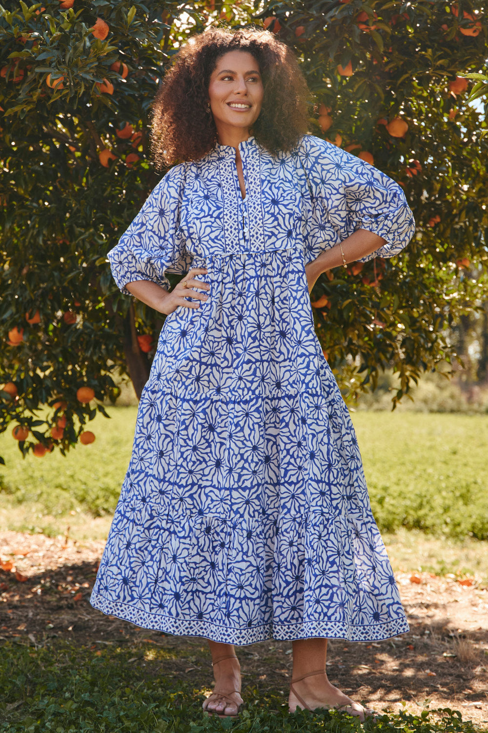 Mirabelle Frill Dress in Lazuli