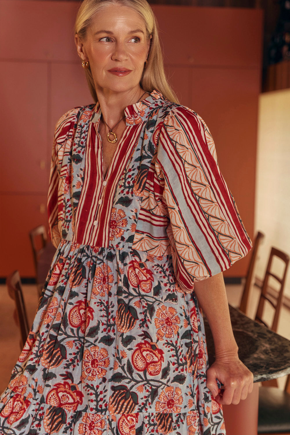 Mirabelle Frill Dress in Riviera