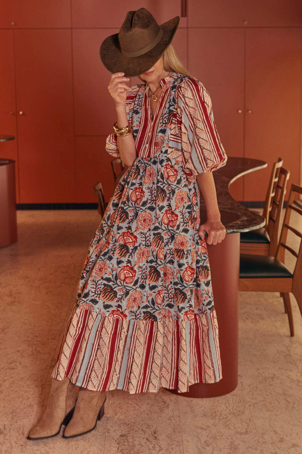 Mirabelle Frill Dress in Riviera