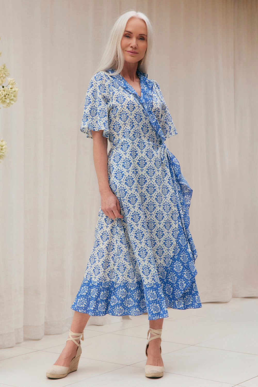 Mischa Wrap Dress in Bagru