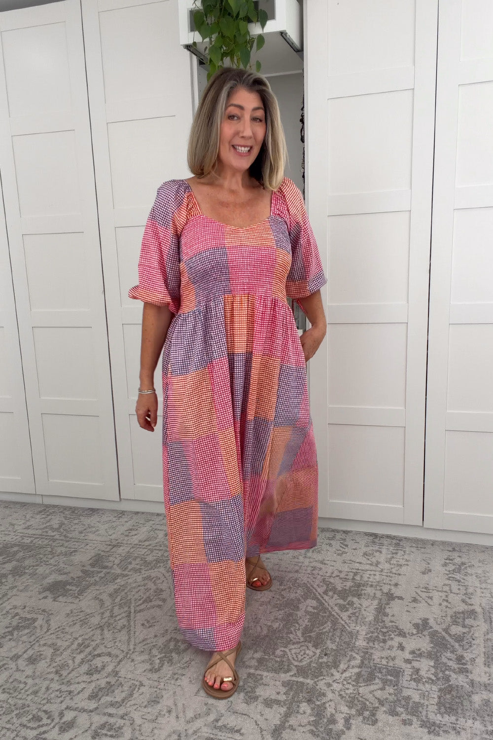 Annika Shirred Dress in Bliss