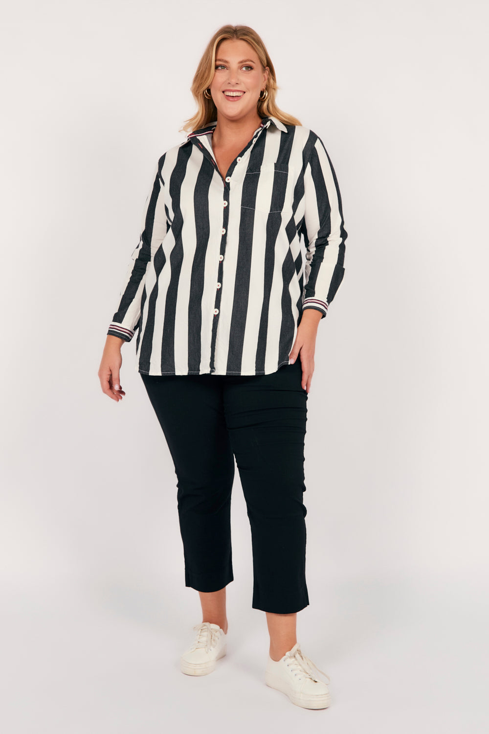 Natalia Oversized Shirt in Harbour Lines