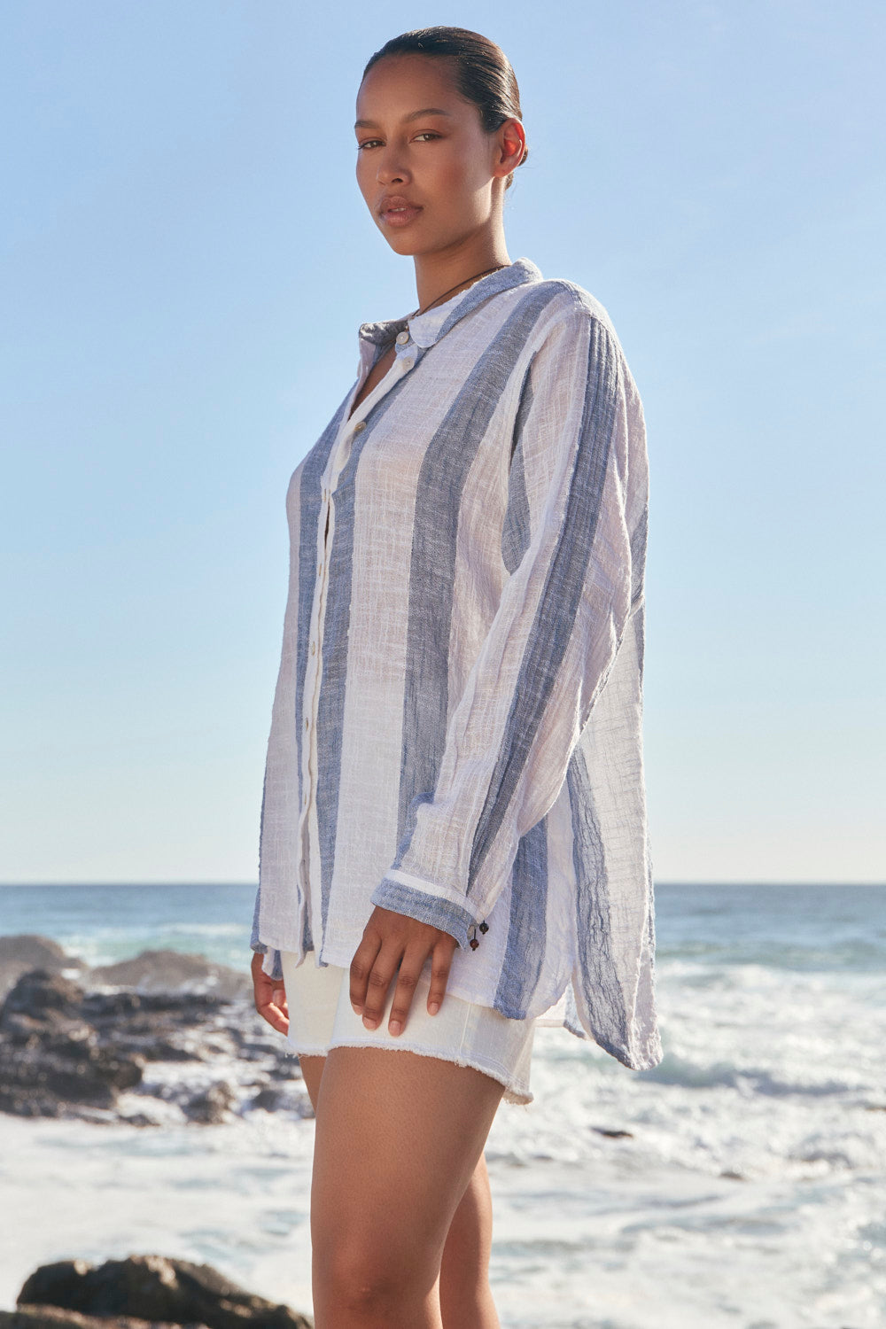 Natalia Shirt in Blue Stripe