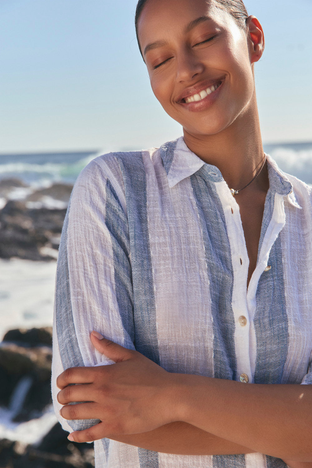Natalia Shirt in Blue Stripe