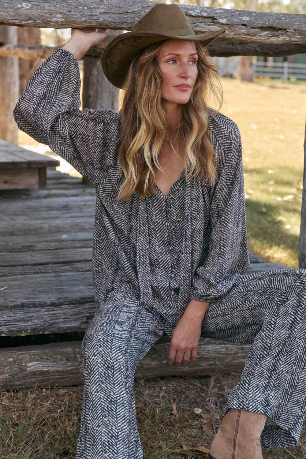 Marin Pant in Herringbone
