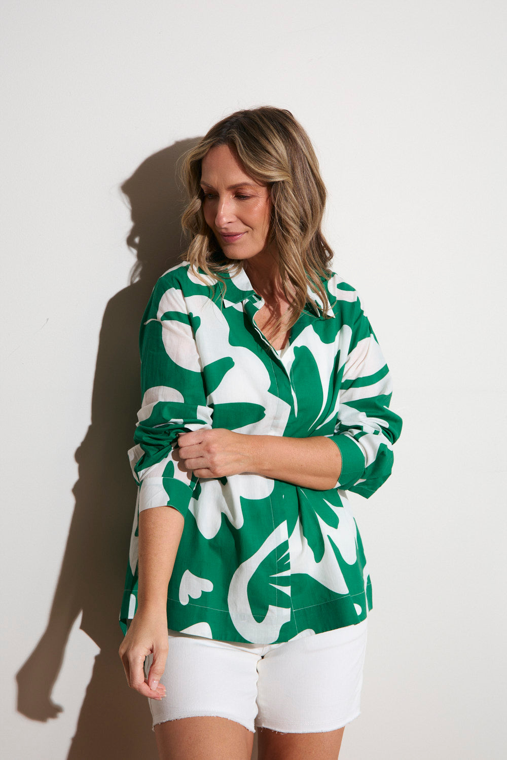 Oversized Boyfriend Shirt in Caledonia Emerald