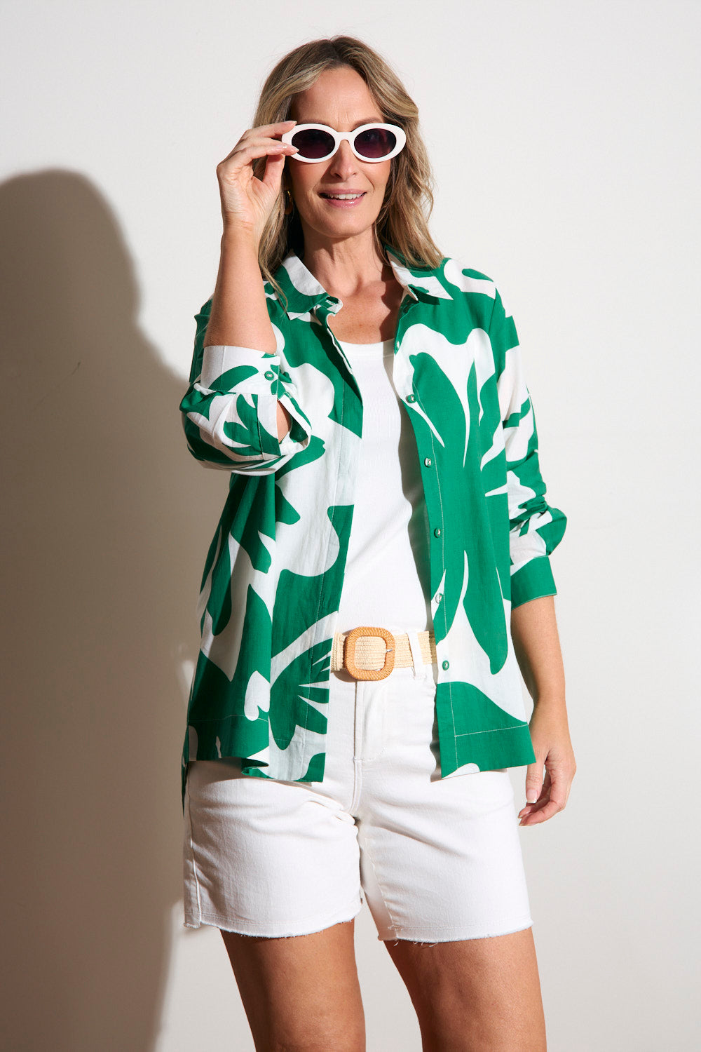 Oversized Boyfriend Shirt in Caledonia Emerald