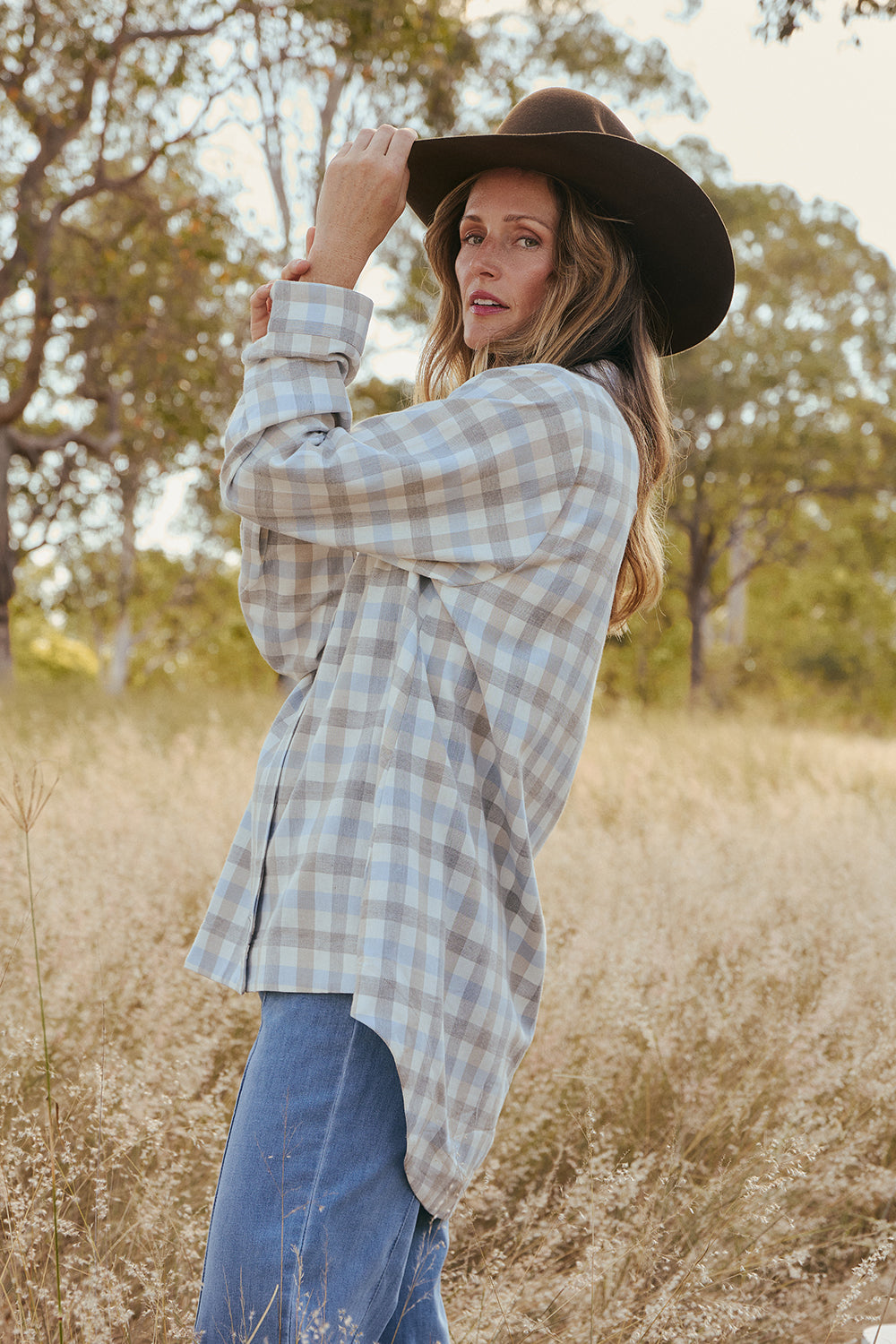 Oversized Boyfriend Shirt in Winter Haven