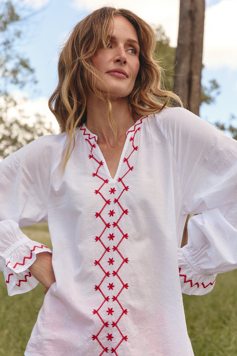 Robin Round Neck Blouse in Palladio