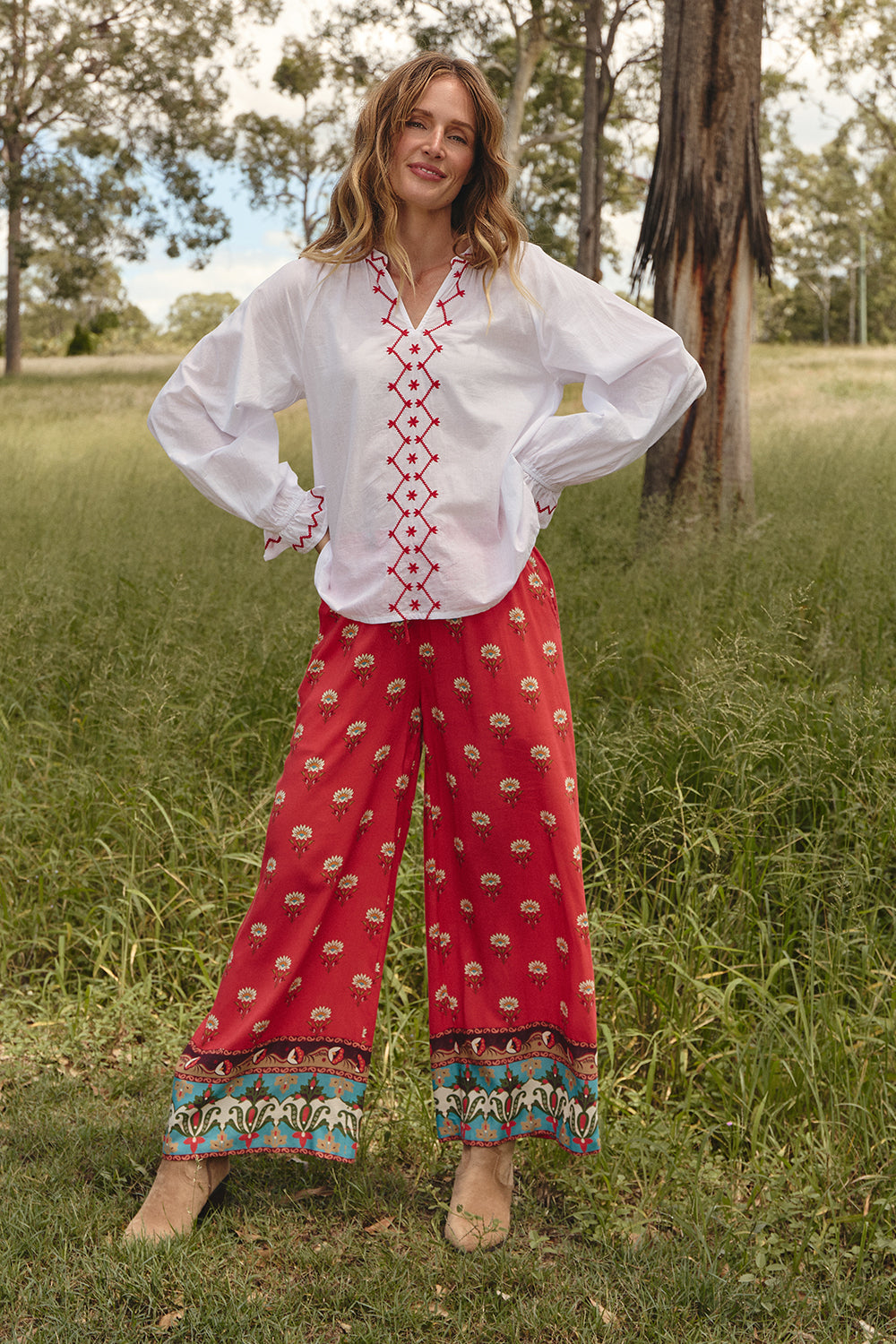 Robin Round Neck Blouse in Palladio, Blouse - Adrift Clothing