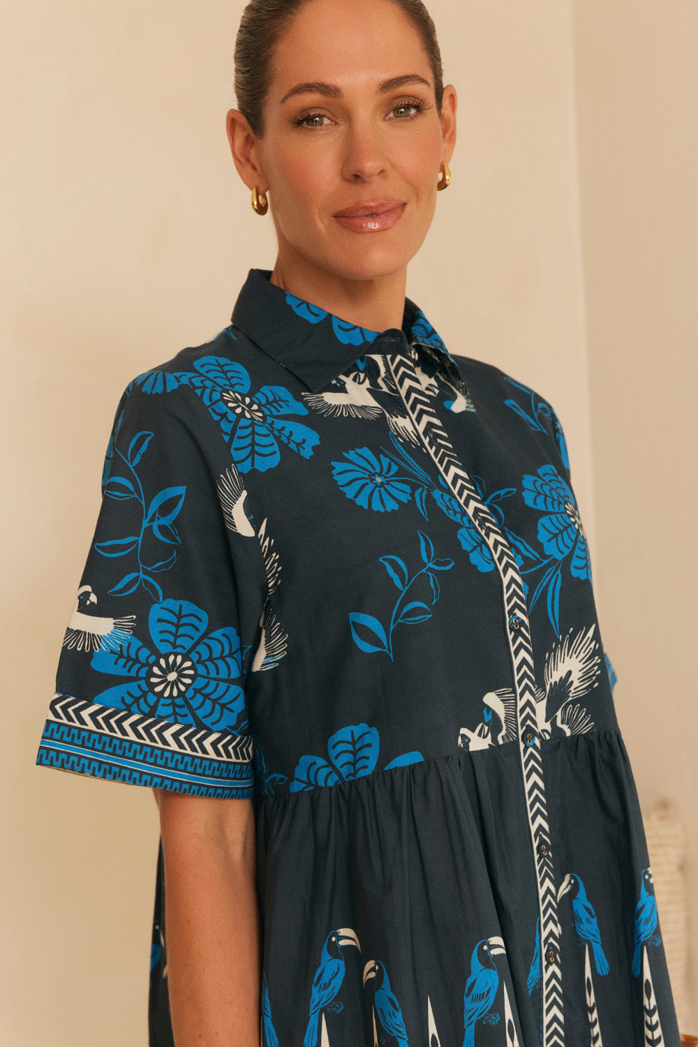 Sabre Collared Dress in Hula Girl