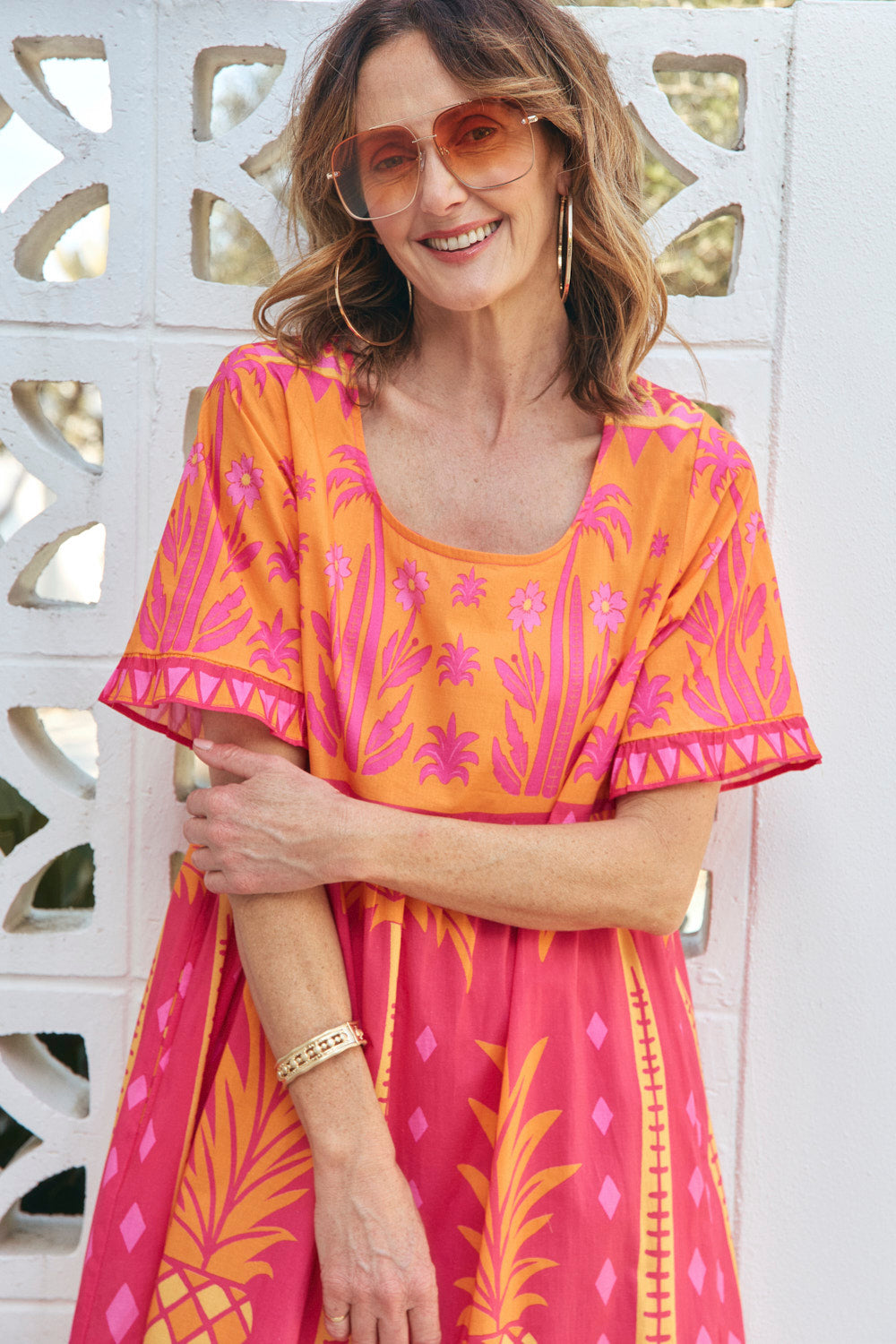 Sabre Frill Dress in Tangerina