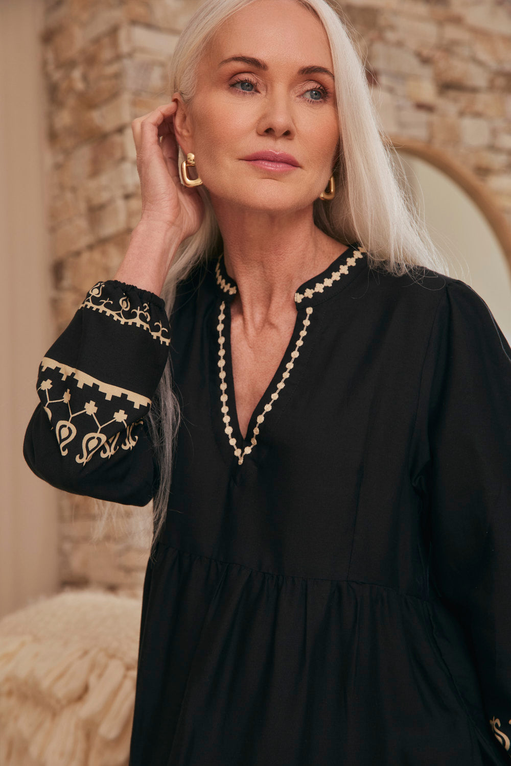 Sabre V-Neck Dress in Baroque