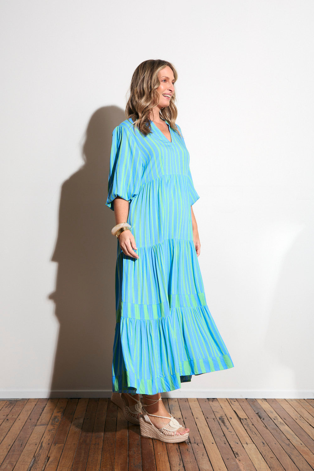 Sabre V-Neck Dress in Tropical Spring