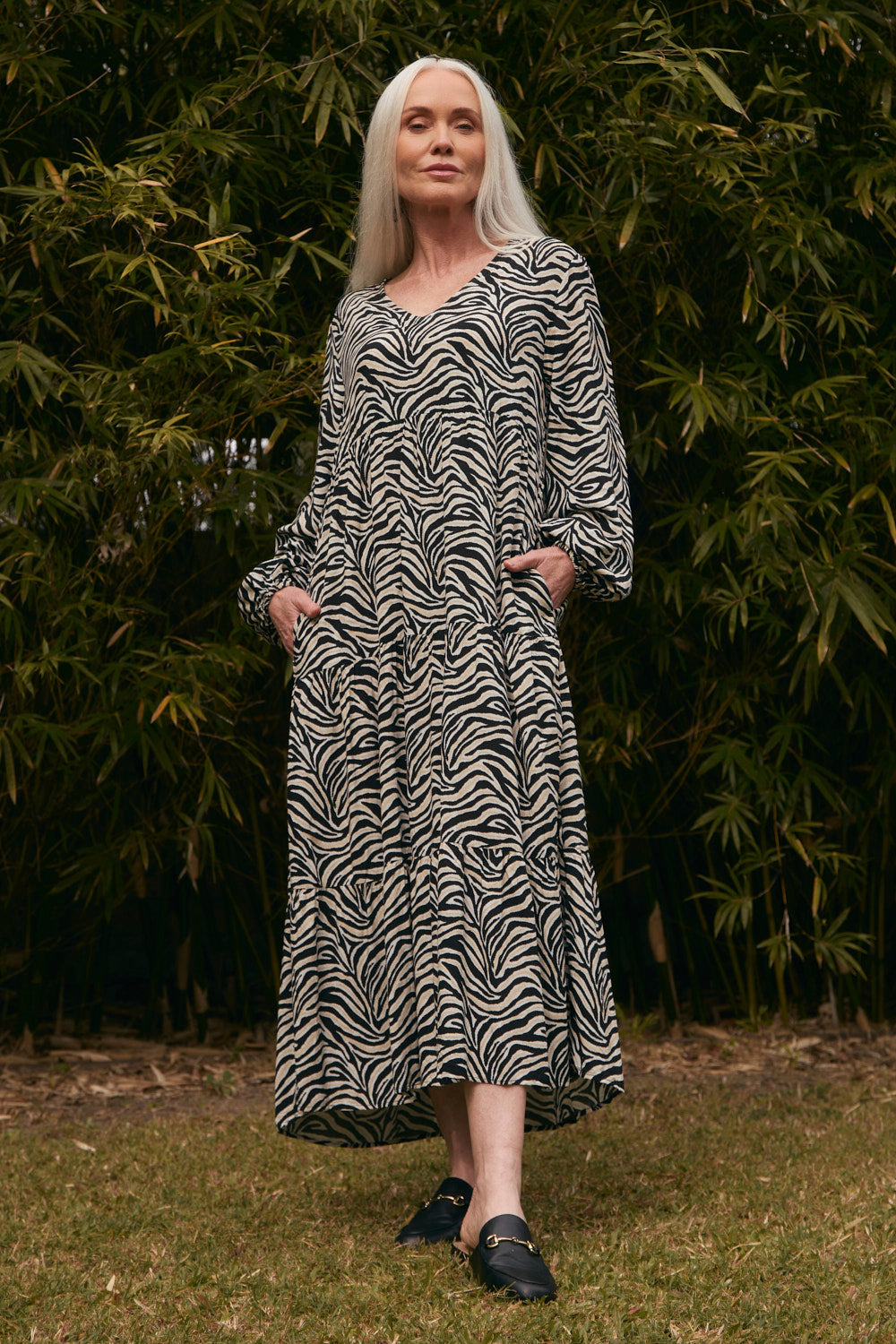 Sabrina Tiered Dress in Safari