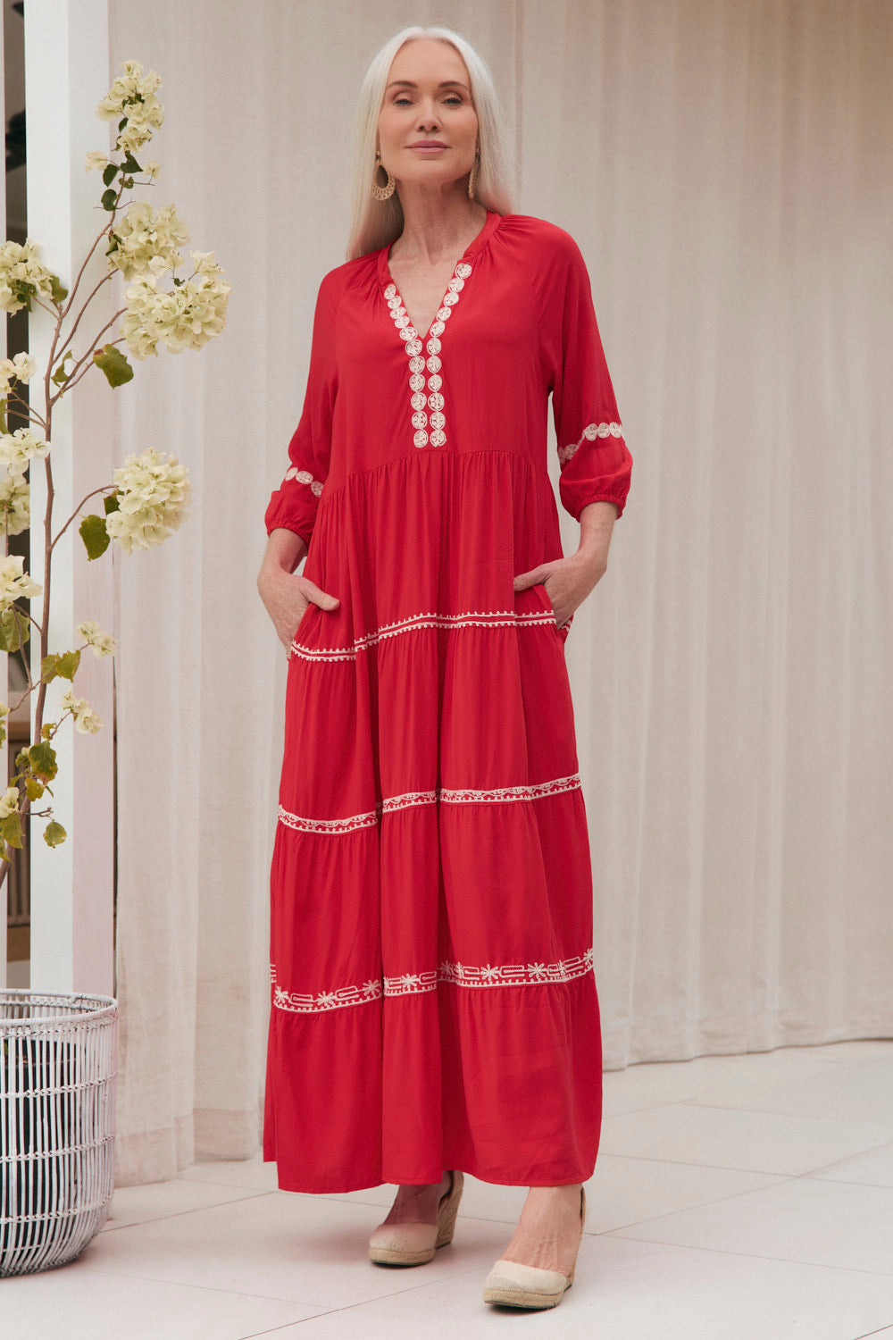 Savannah Tiered Dress in Old Lace