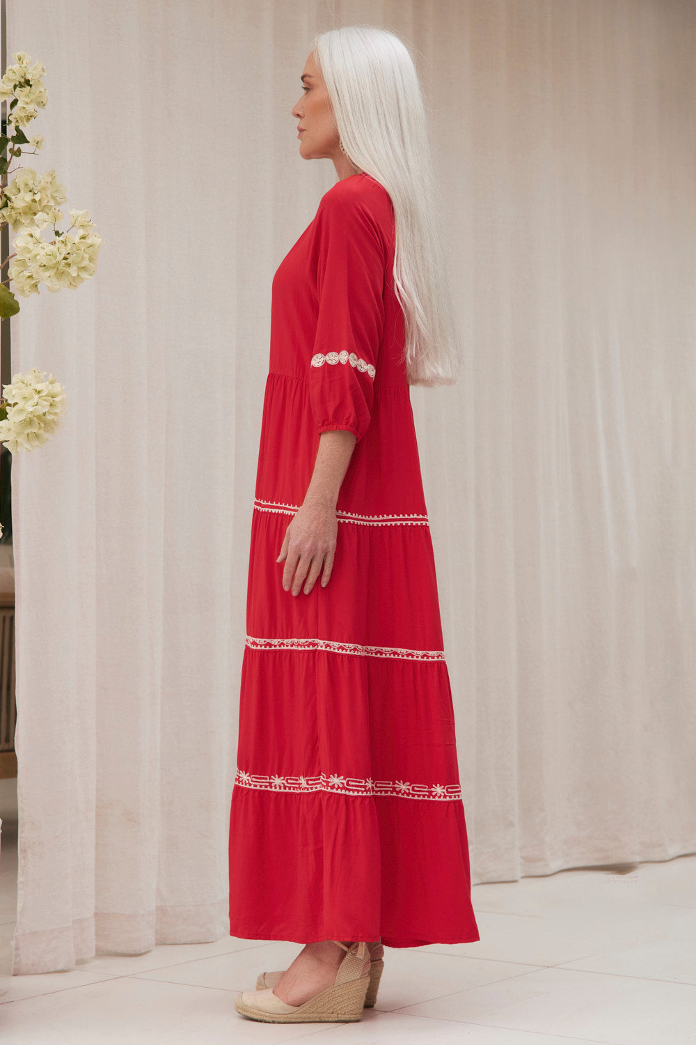 Savannah Tiered Dress in Old Lace