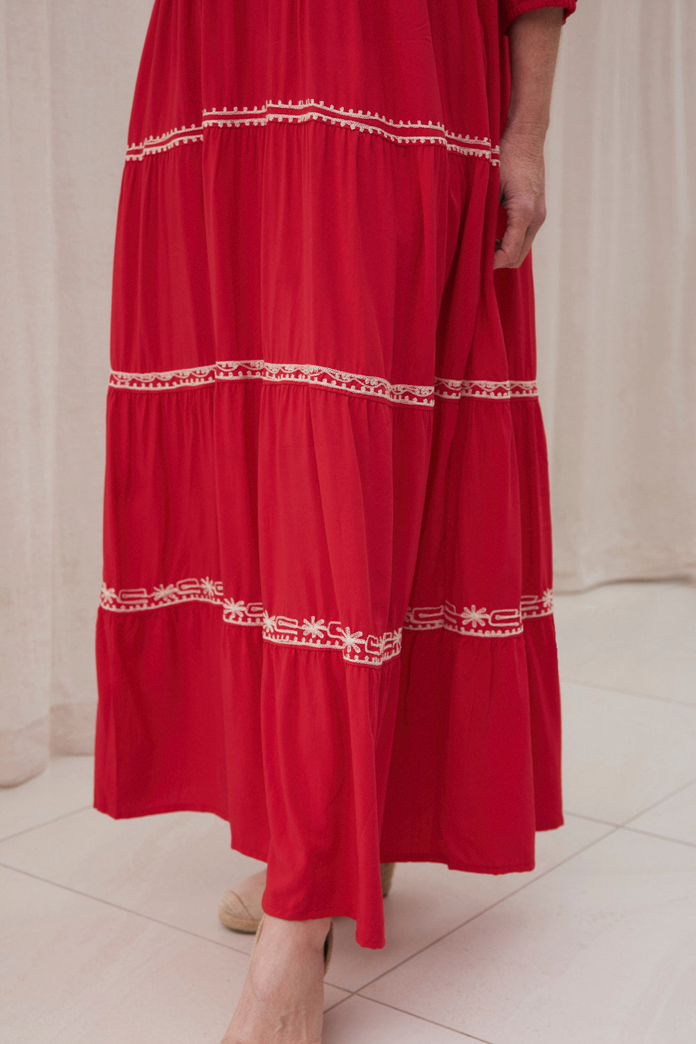 Savannah Tiered Dress in Old Lace