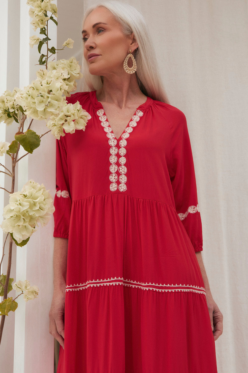 Savannah Tiered Dress in Old Lace