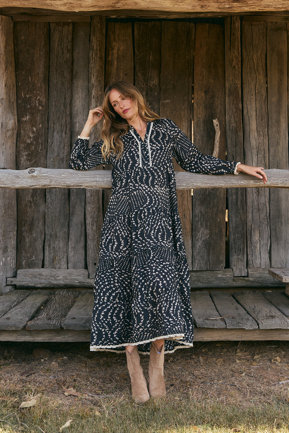 Savannah Tiered Dress in Wild Jasmine