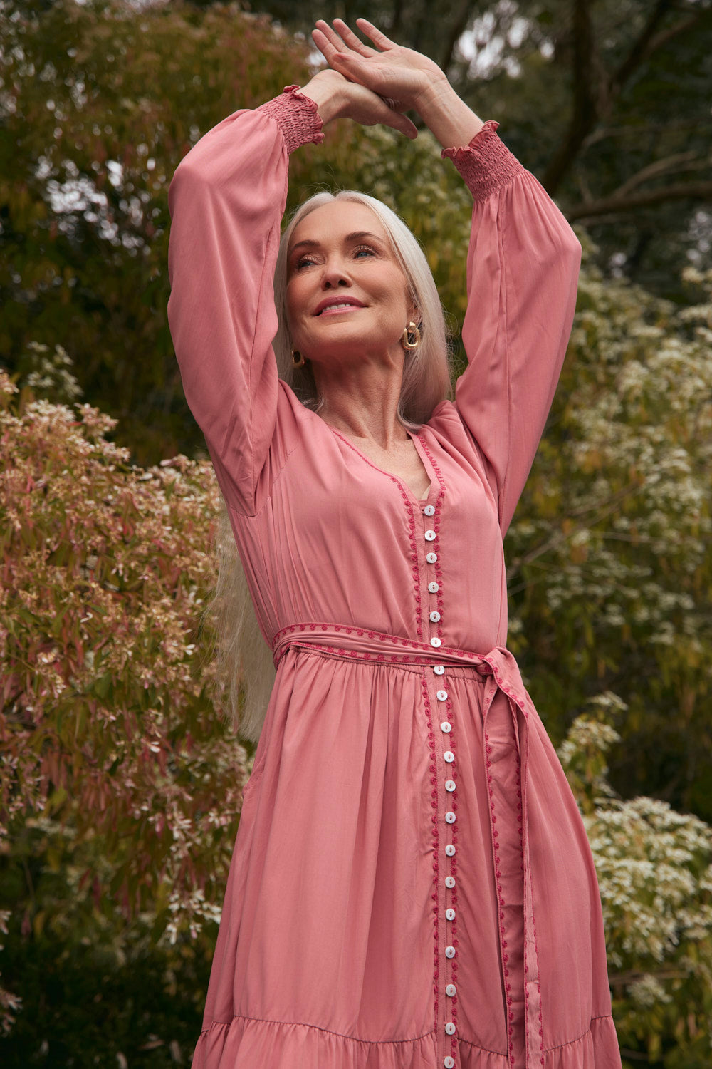 Savelle Embroidered Dress in Earth