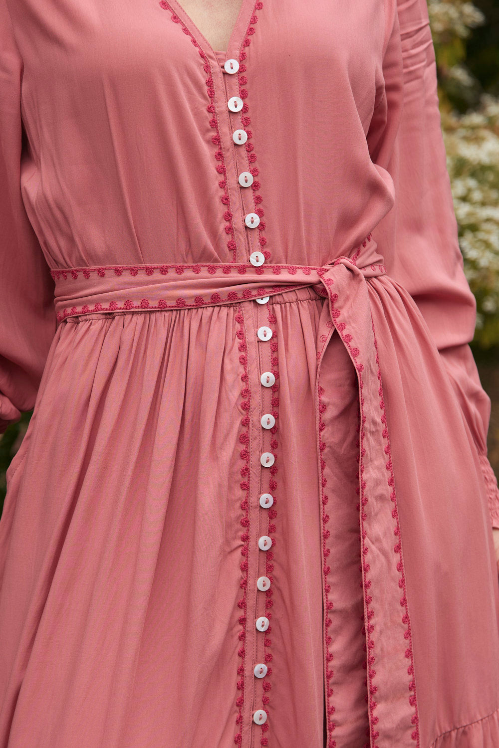 Savelle Embroidered Dress in Earth