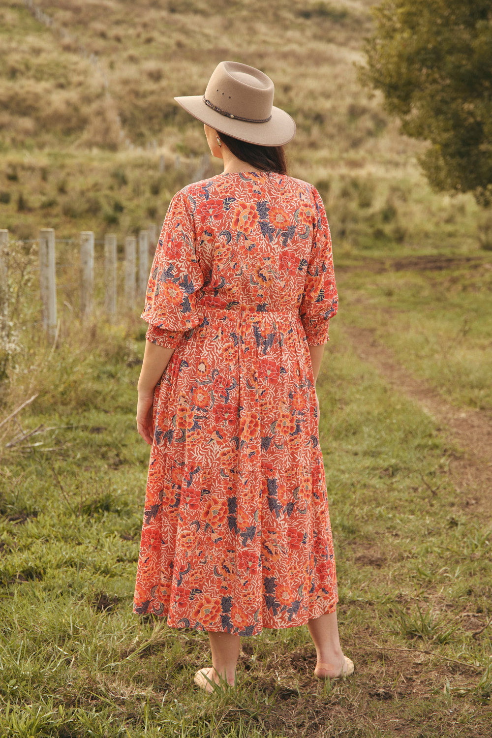 Savelle Long Sleeve Dress in Crimson Haze