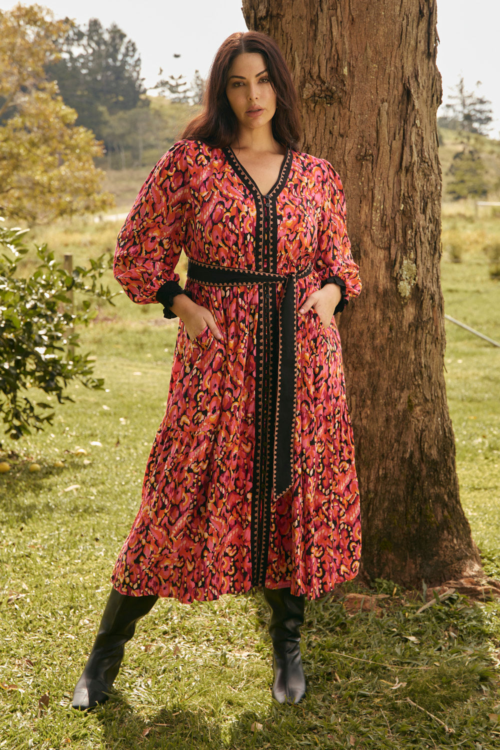 Savelle Maxi Dress in Wild Ember