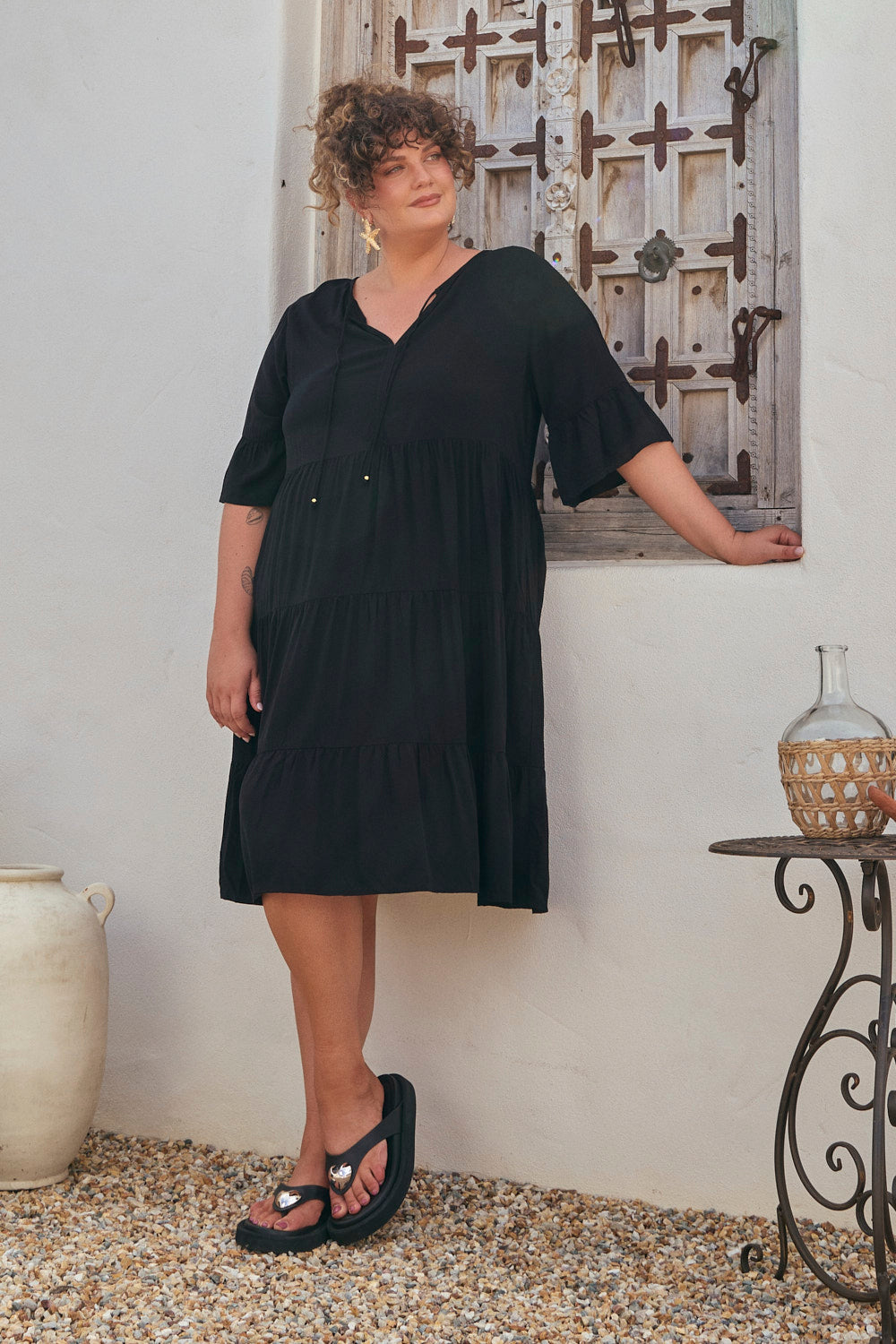 Scout Bell Sleeve Dress in Black