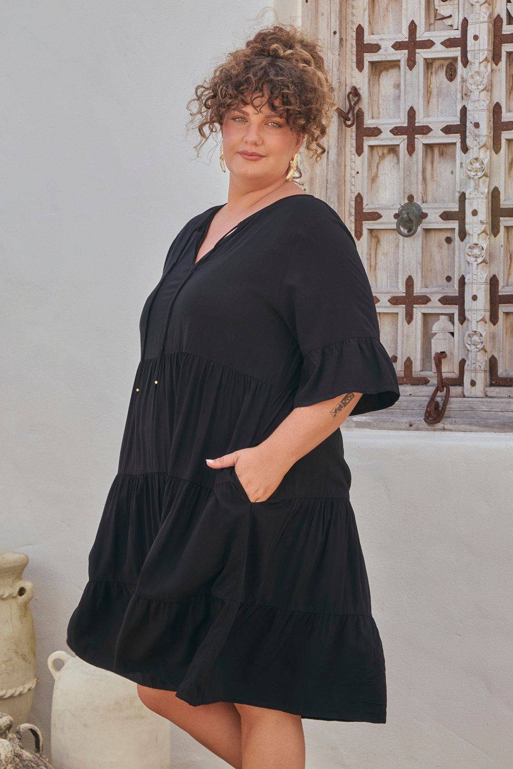 Scout Bell Sleeve Dress in Black