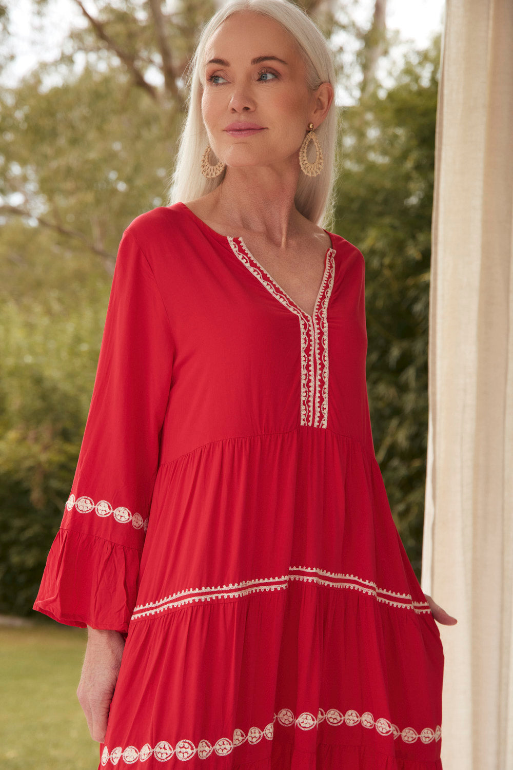 Scout Bell Sleeve Dress in Old Lace