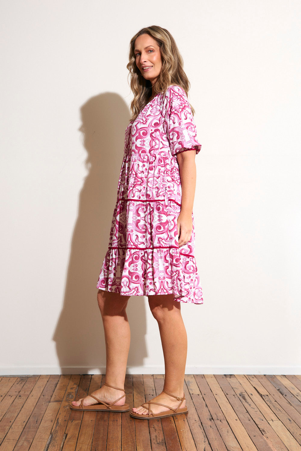 Scout Billow Sleeve Dress in Mulberry Bijou