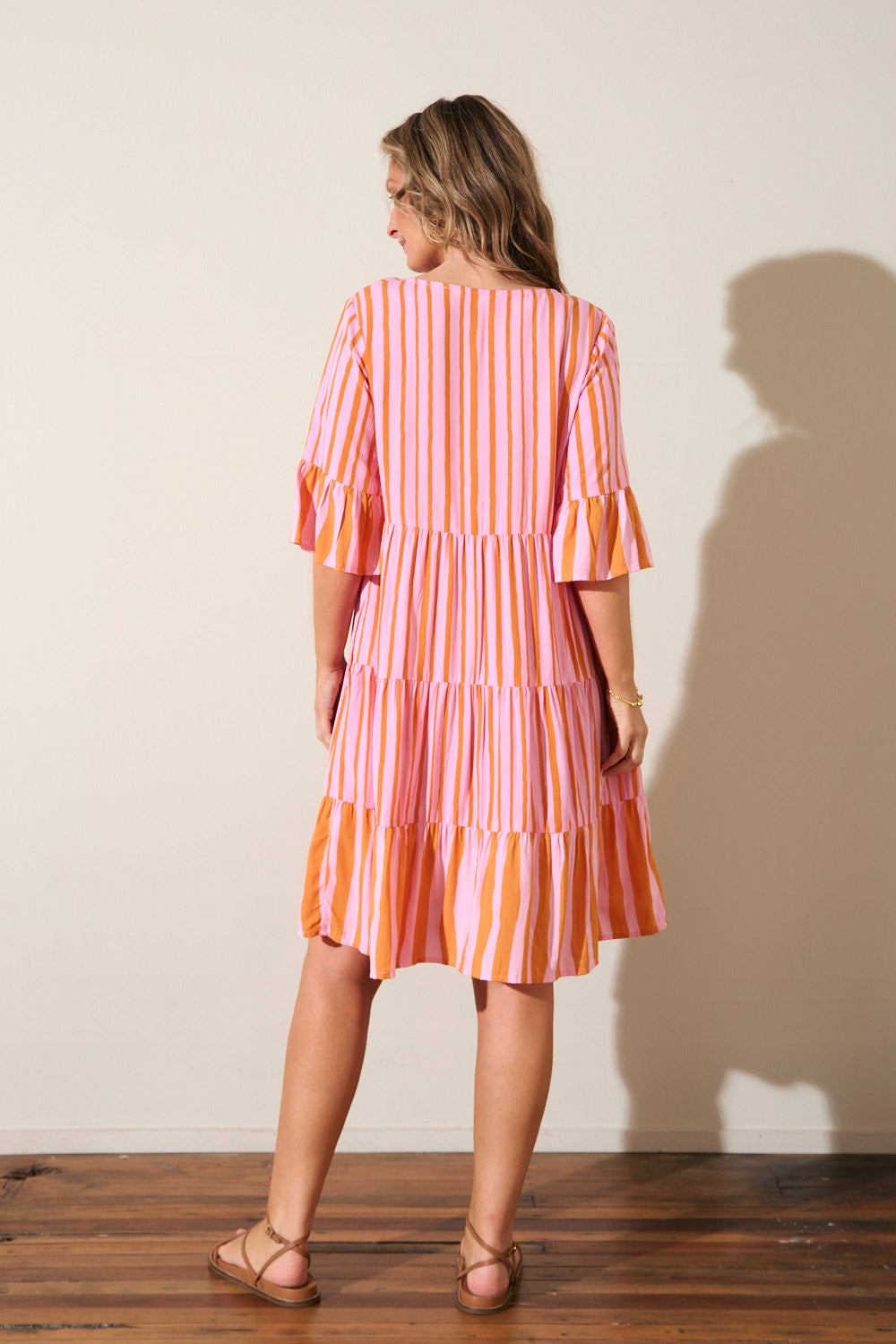 Scout Tiered Dress in Coral Spring