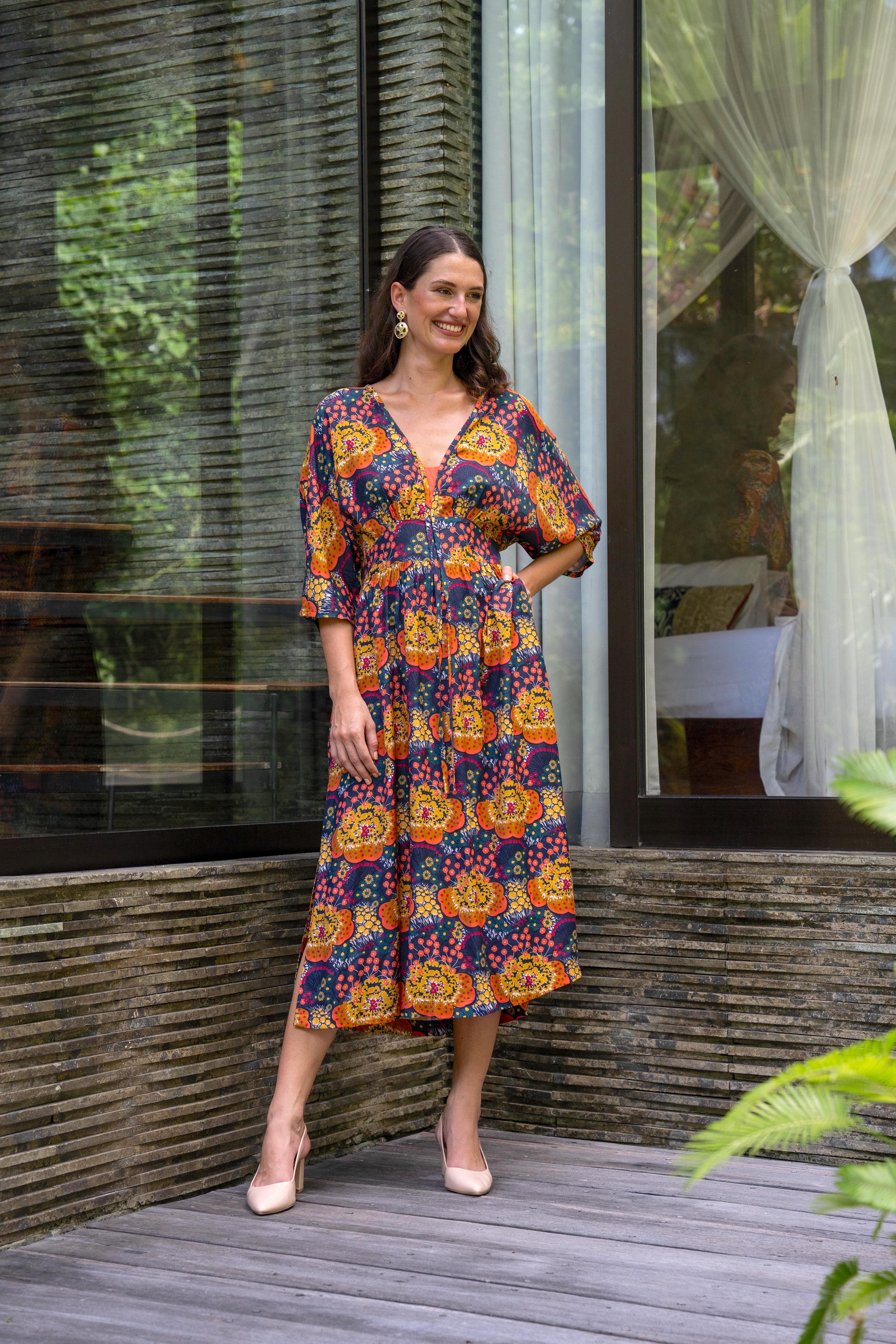Selma Midi Dress in Monet's Garden