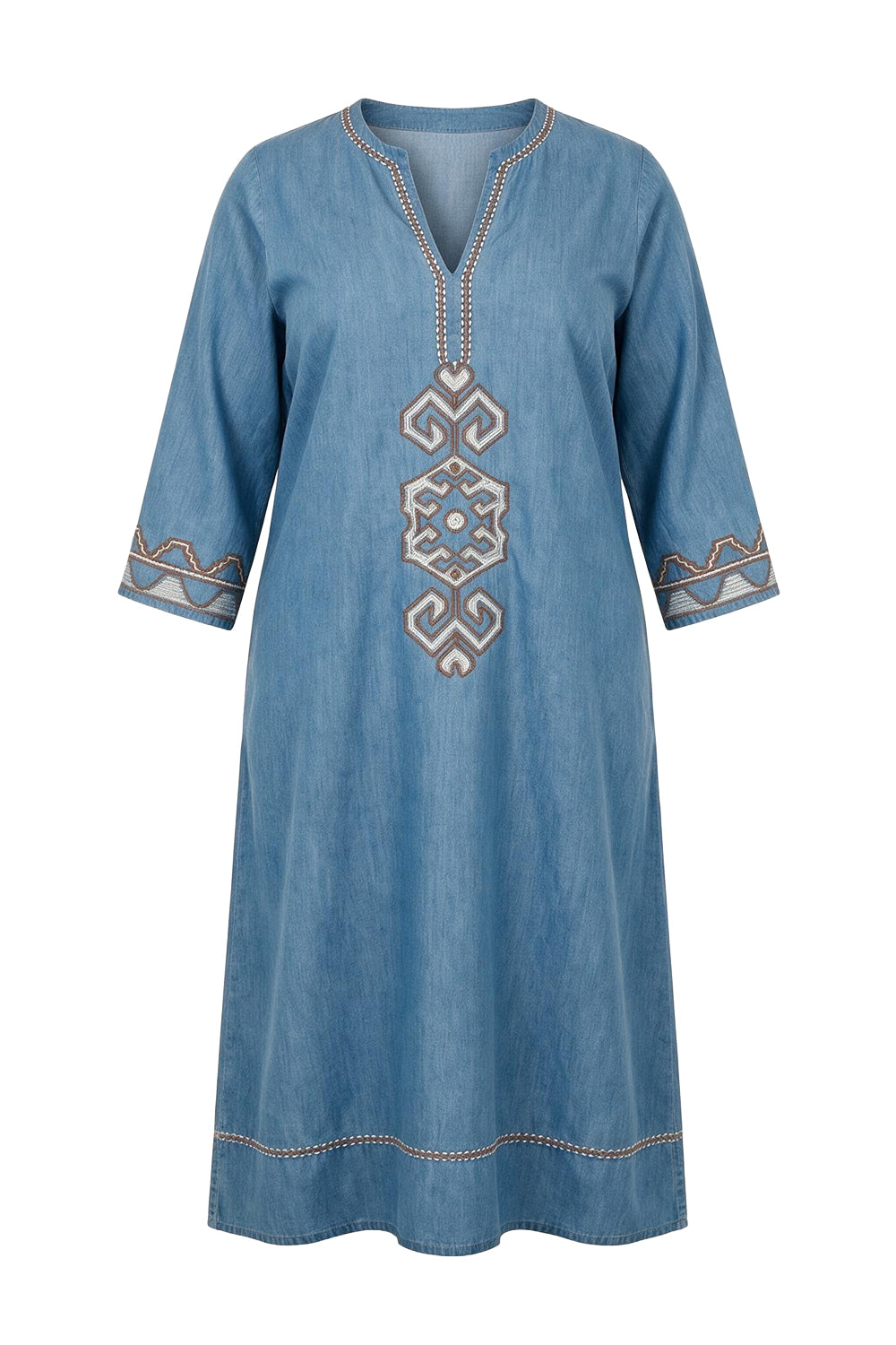 Sofia Chambray Bell Sleeve Dress in Eterna