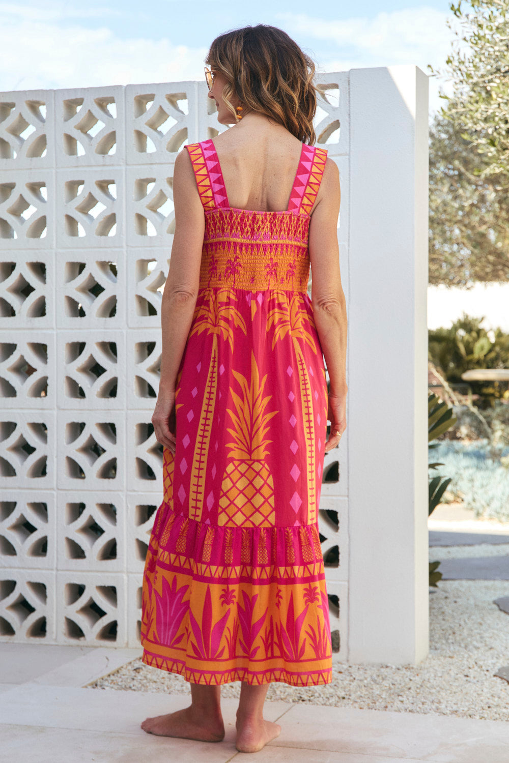 Solene Sun Dress in Tangerina