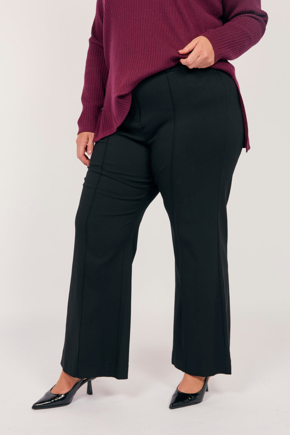 Stretch Wide Leg Pant in Black