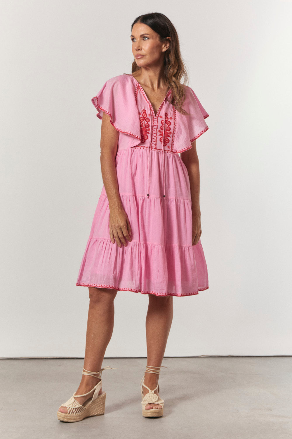 Sydney Flutter Short Dress in Rosita