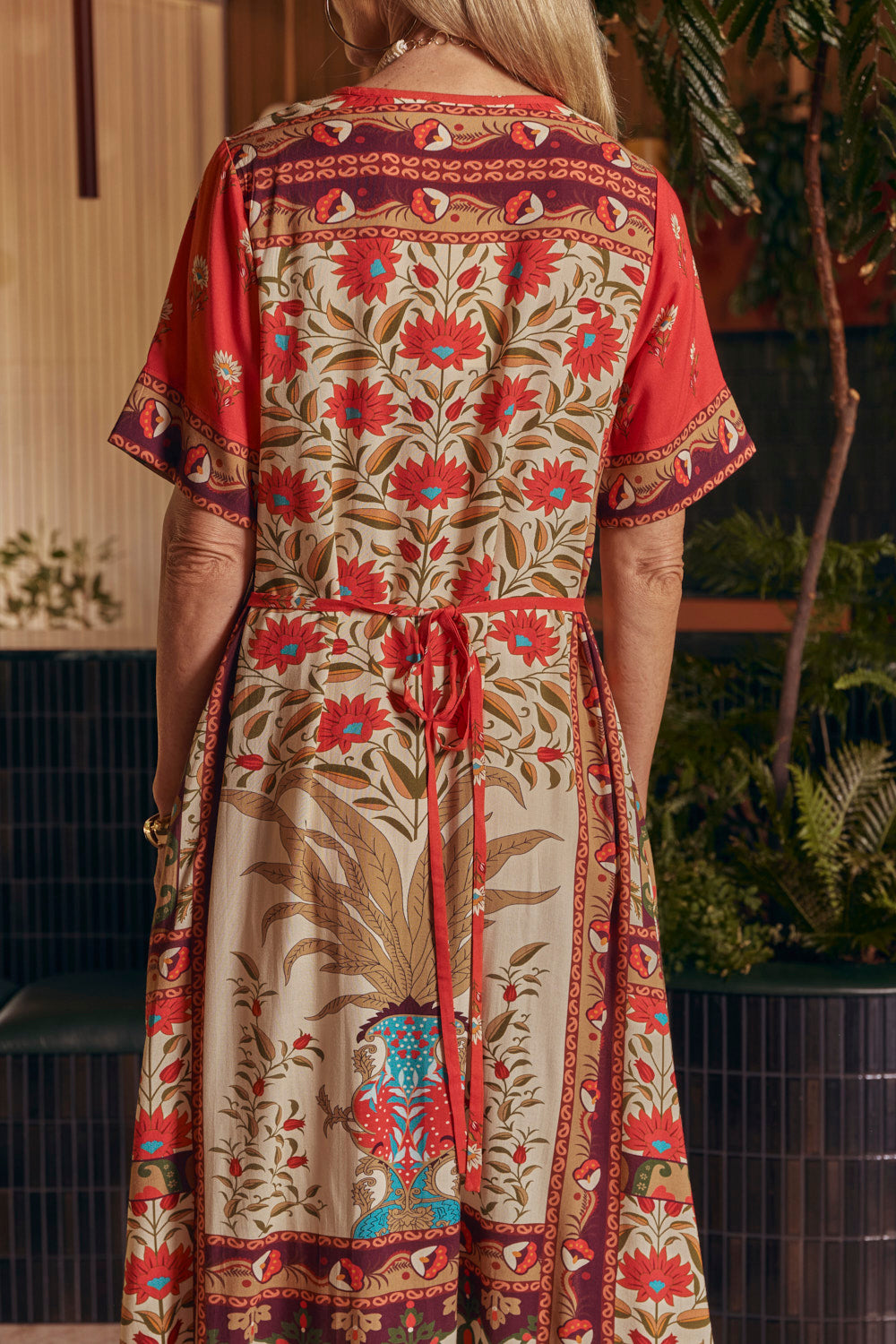 Tamara V-Neck Dress in Palladio, Maxi Dress - Adrift Clothing