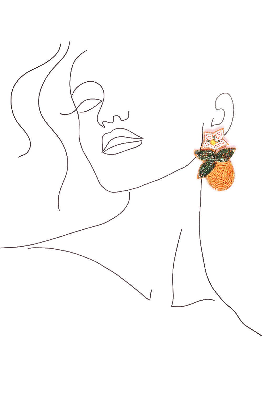 Tangerine Beaded Earrings in Orange