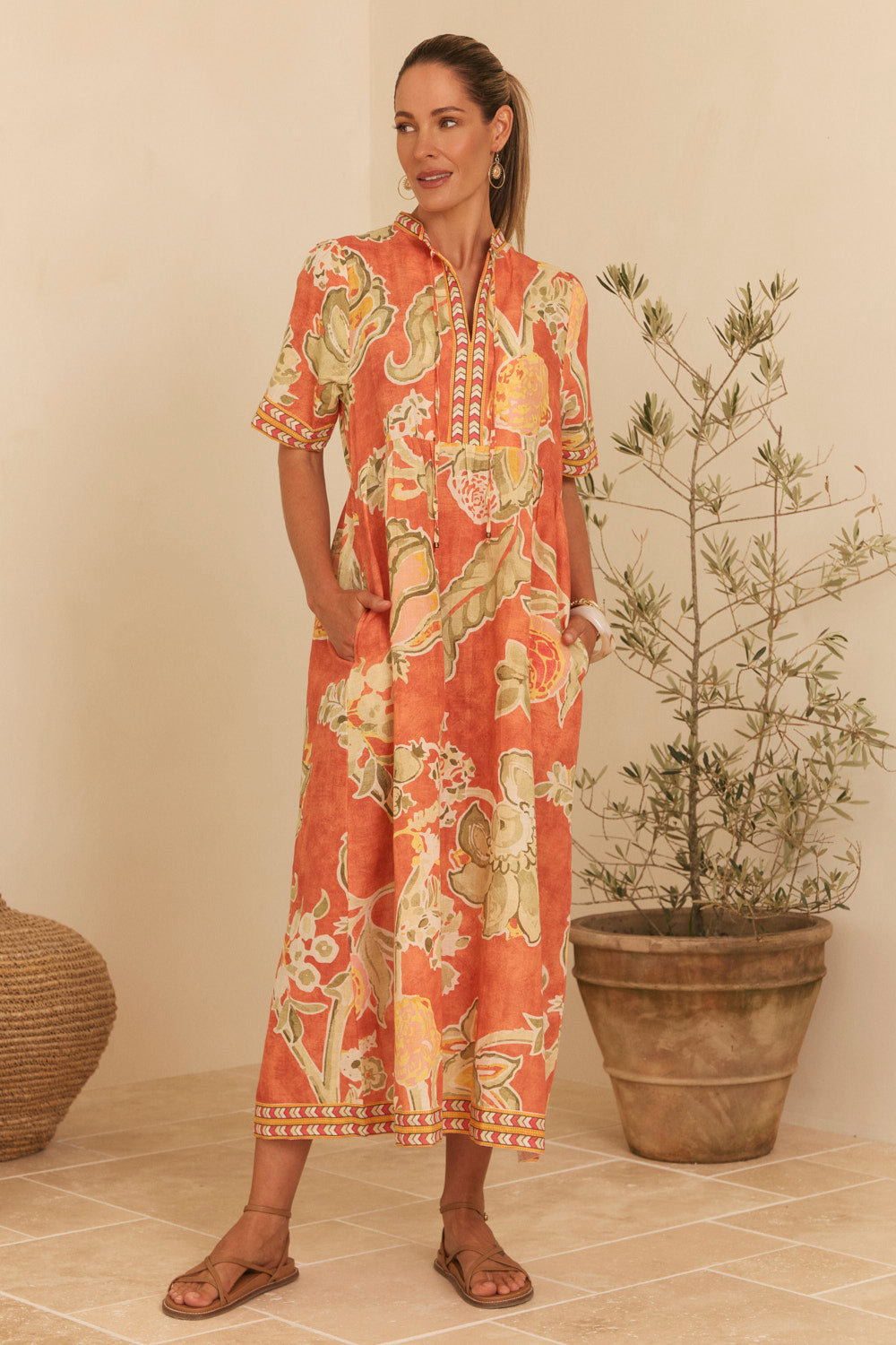 Tanya Short Sleeve Dress in Palampore