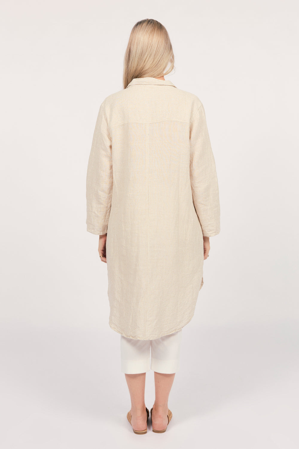 Tess Tunic Shirt Dress in Sable Stripe