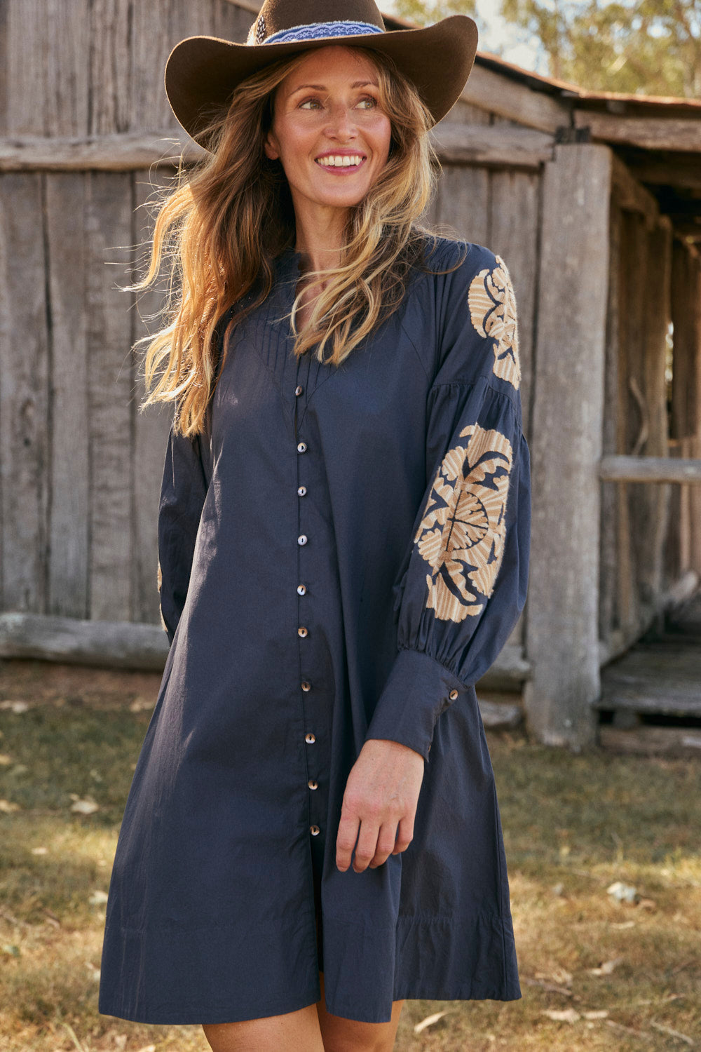 Trinny Embroidered Dress in Reverie