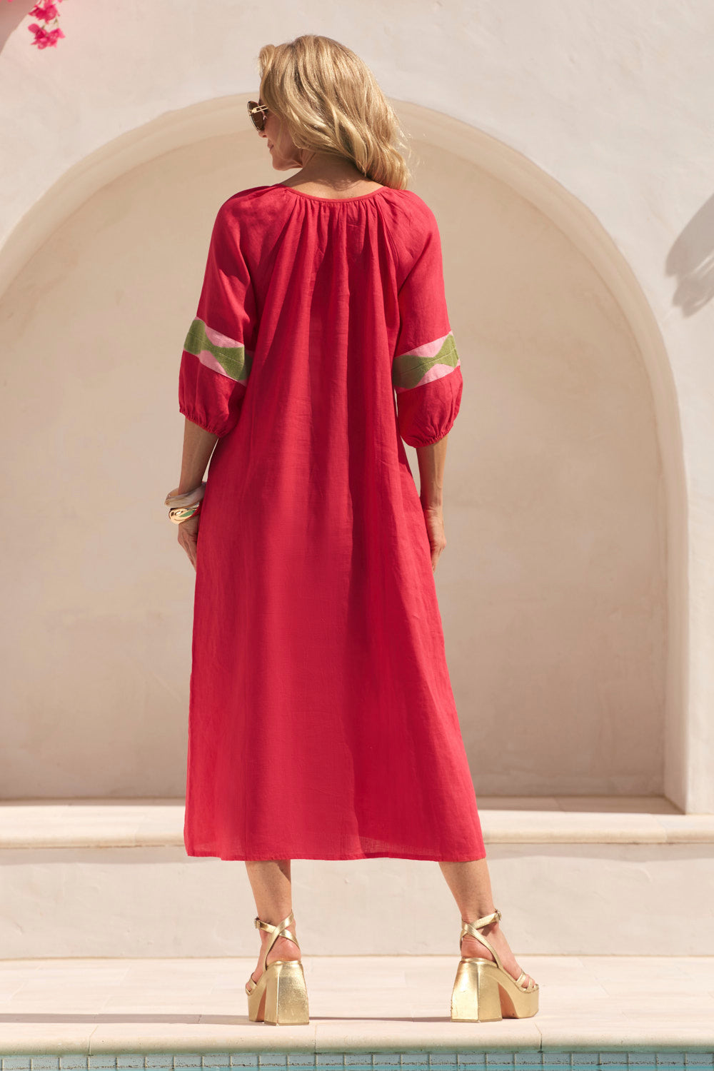 Winnie Linen Tunic Dress in Watermelon